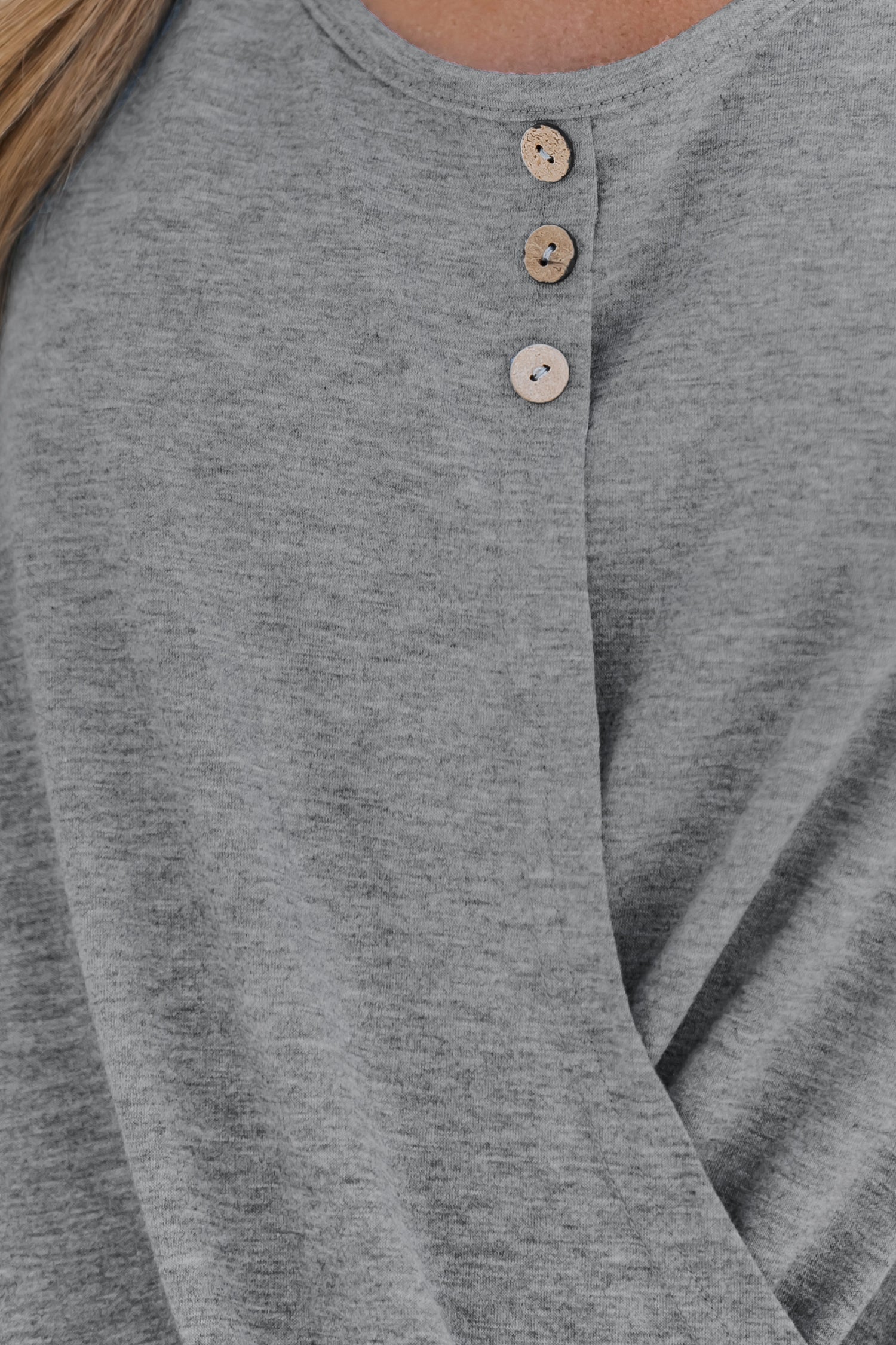 Heathered Knit Wrap-Front Tank Top