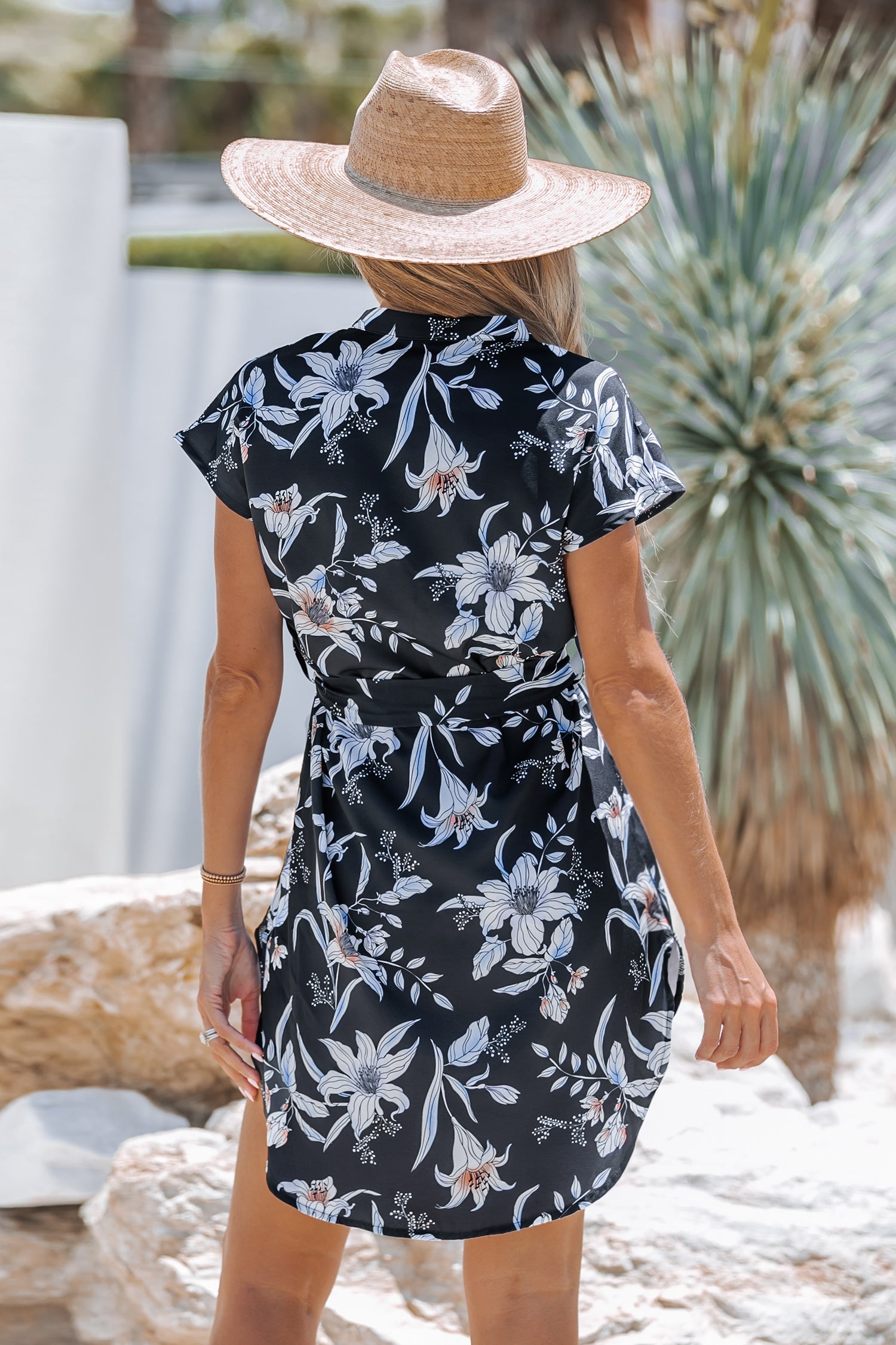 Floral Print Belted Mini Dress