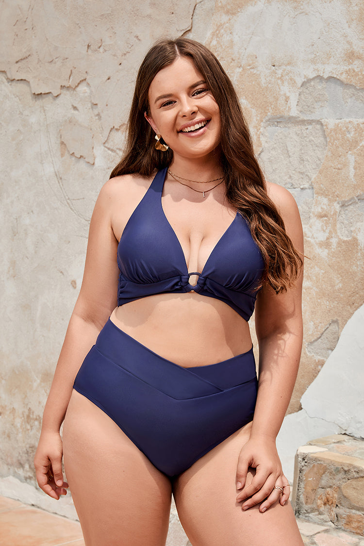 Summer Dreaming O-Ring Front Halter Plus Size Bikini Top