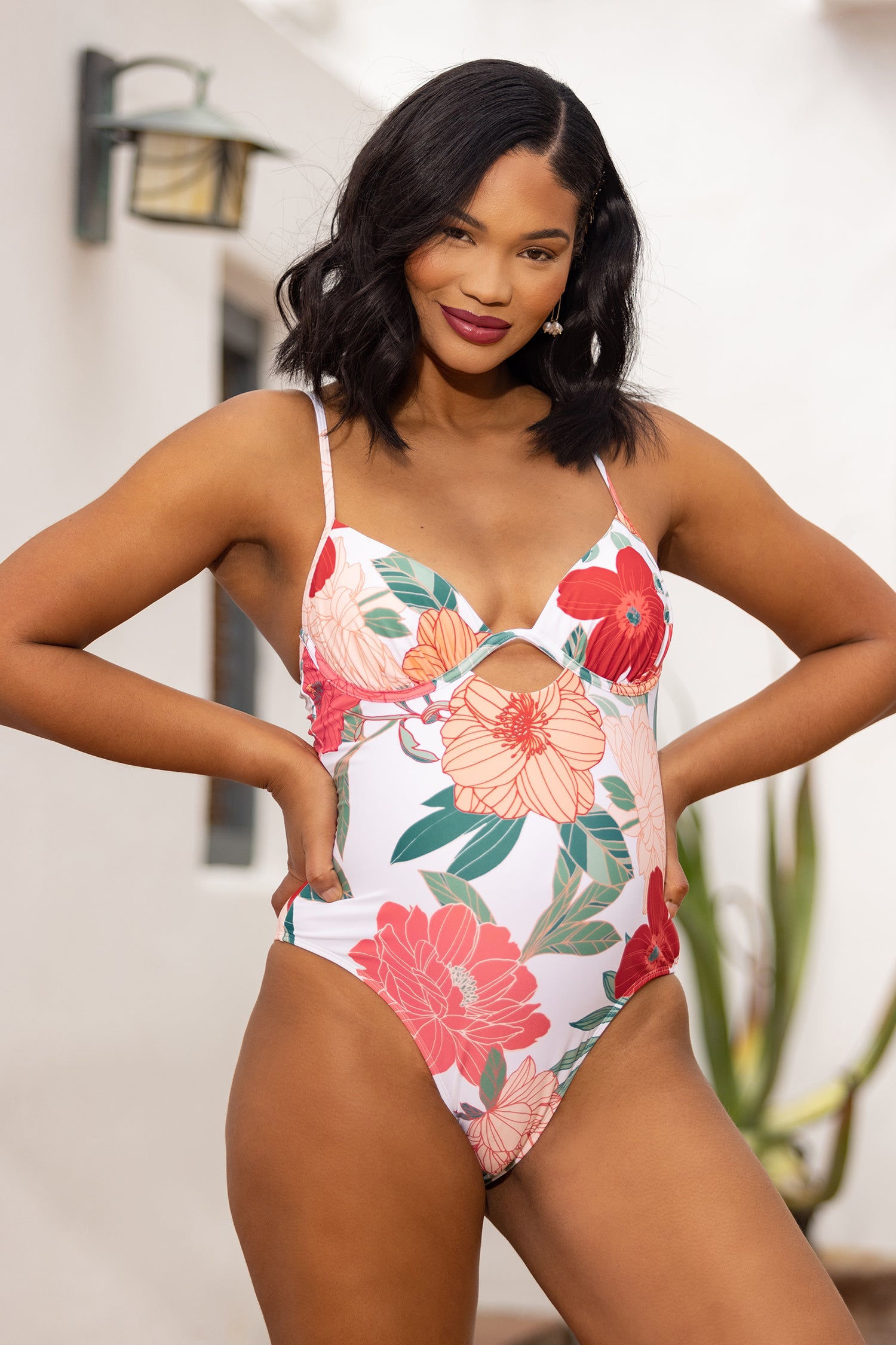 June Bloom Underwire Cross Back Cheeky One Piece Swimsuit