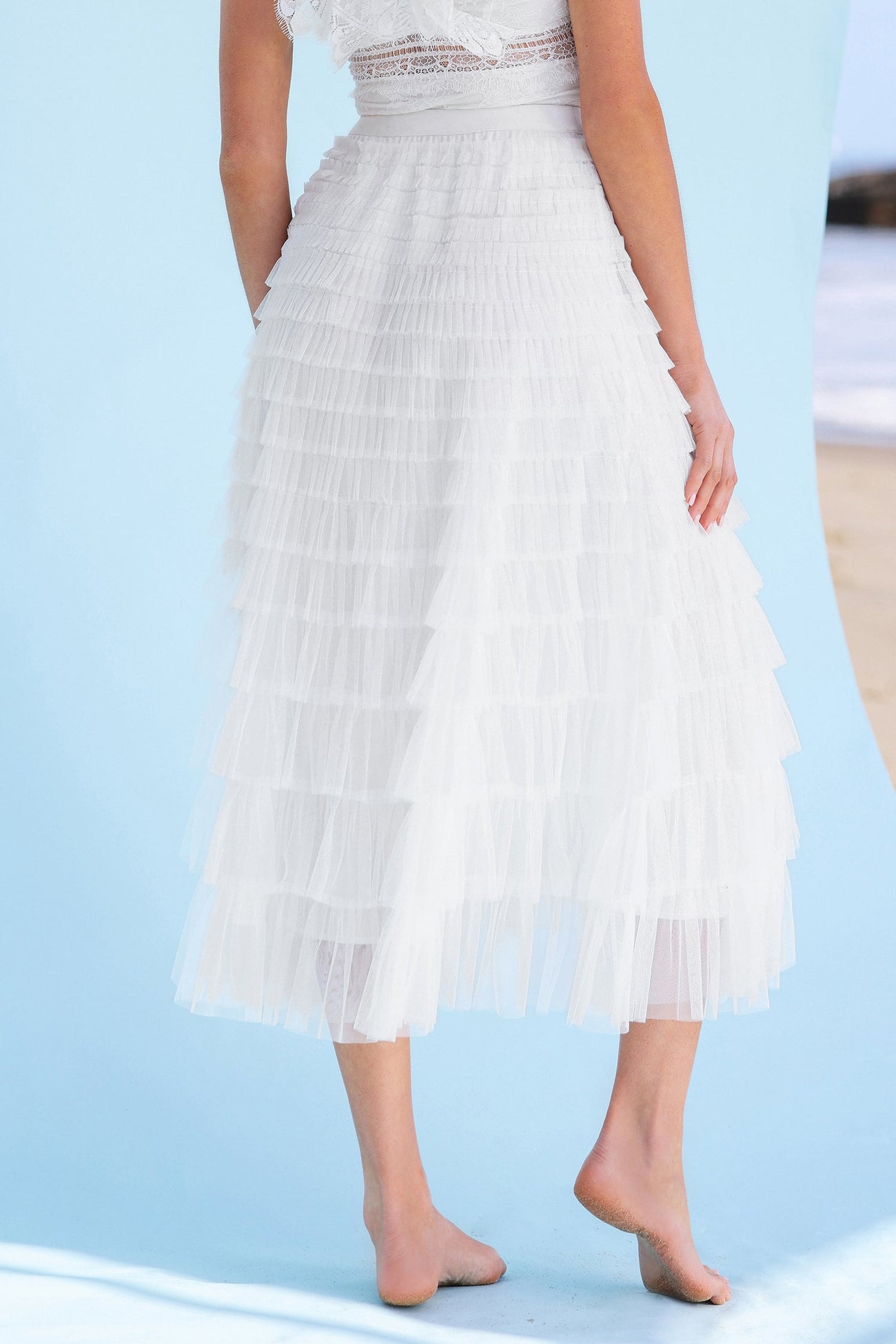 X Madison Honeymoon Tiered Maxi Skirt