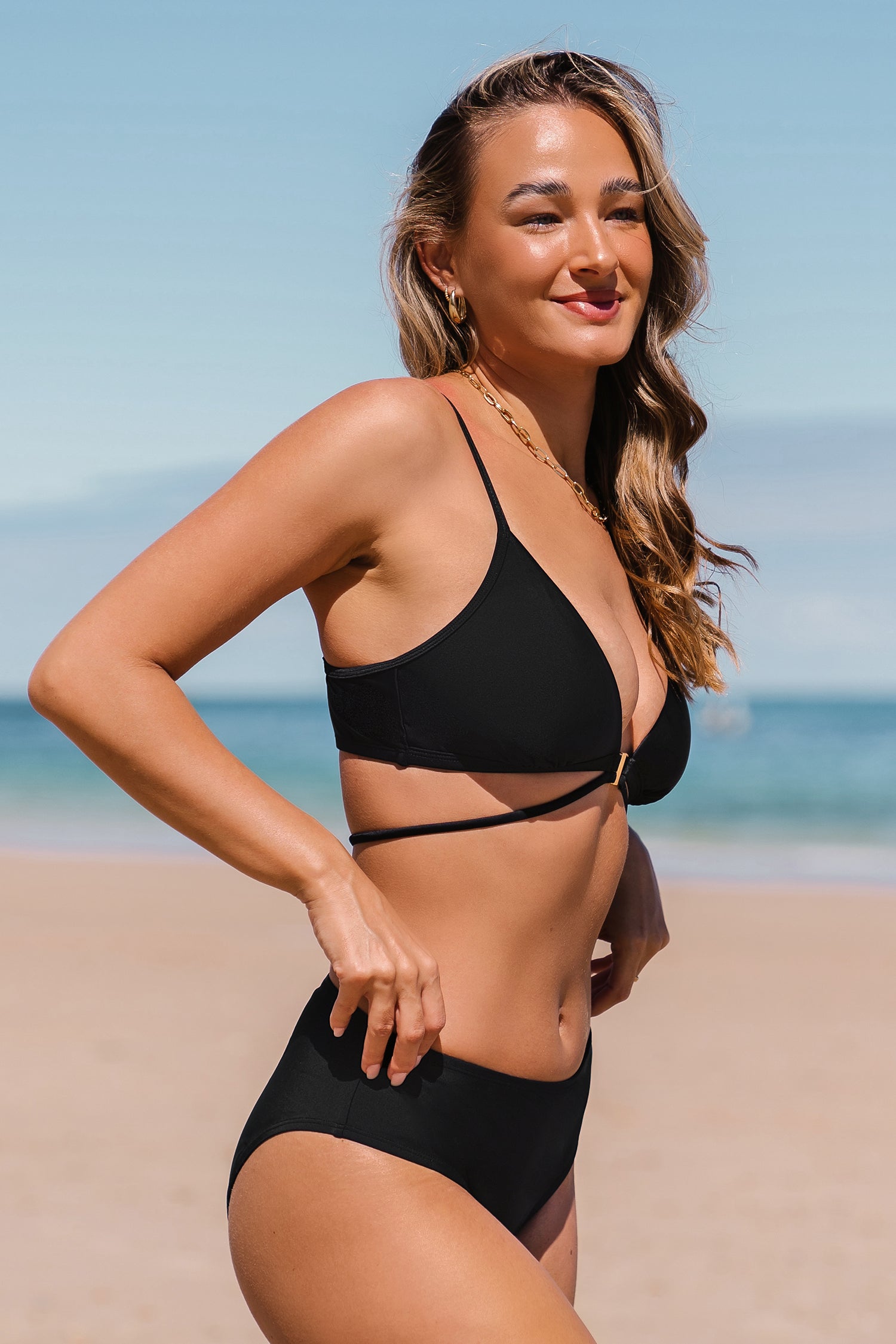 Dreamscapes Buckled Tri & Mid Rise Hipster Bikini Set