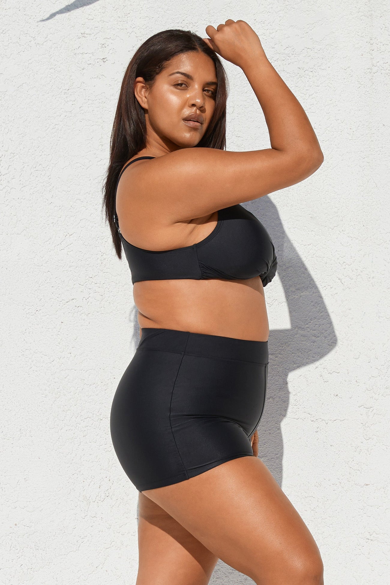 Boho Rhapsody Wrap Bralette & Bike Shorts Plus Size Swim Set