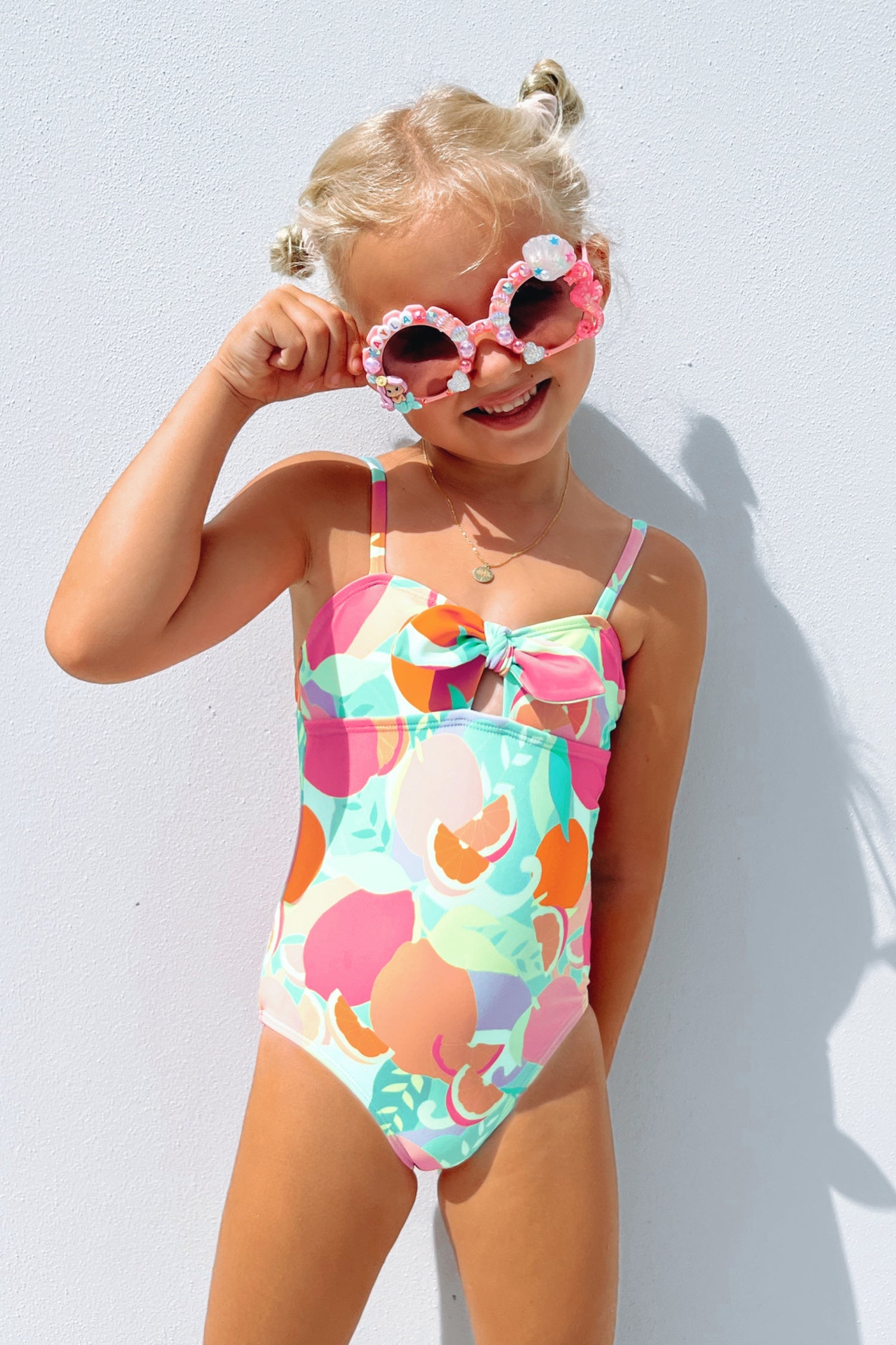 Girls Fruit Bunny Tie One Piece Swimsuit