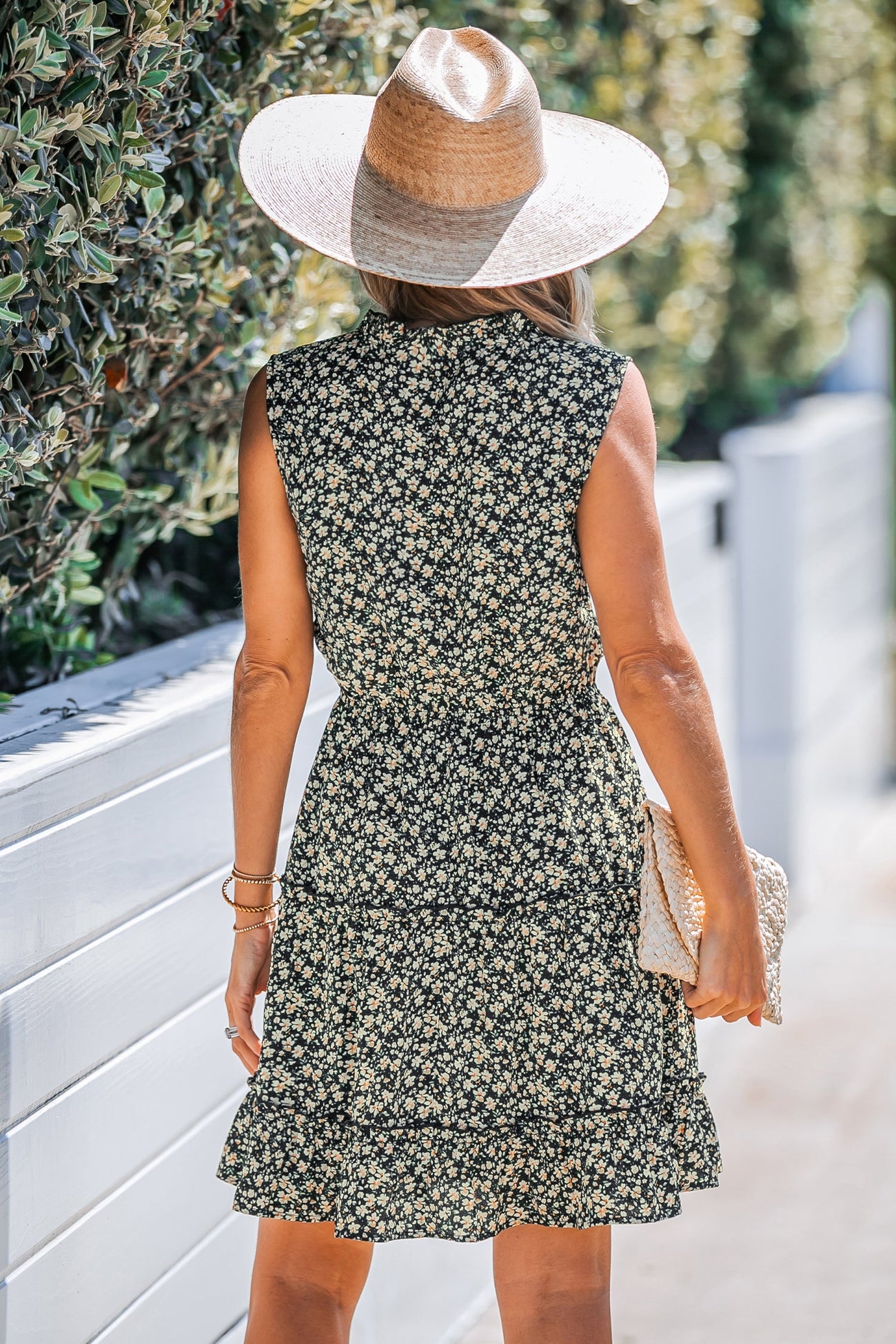 Ditsy Floral Tiered Ruffled Mini Dress