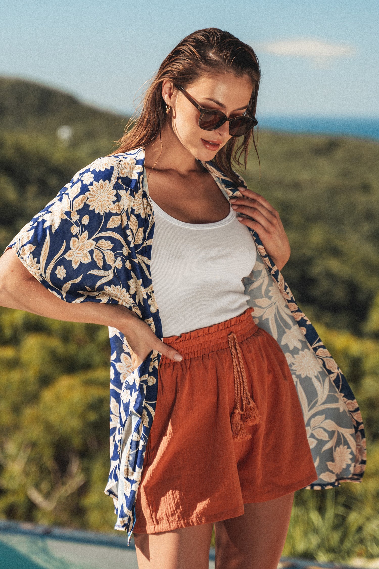 Floral Print Dropped Shoulder Shirt