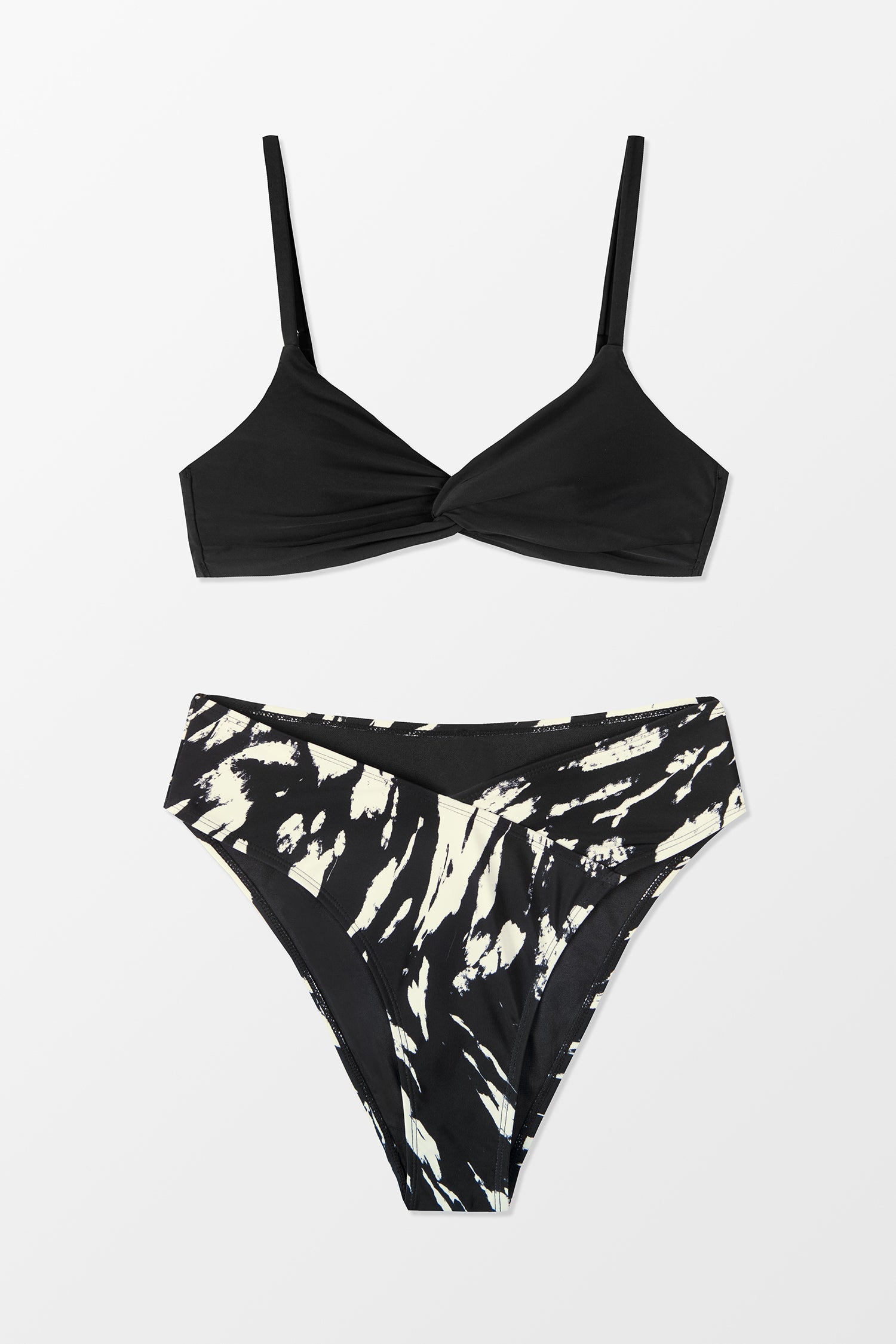 Whimsical Strokes Twisted Front Bralette & Cheeky Bikini Set