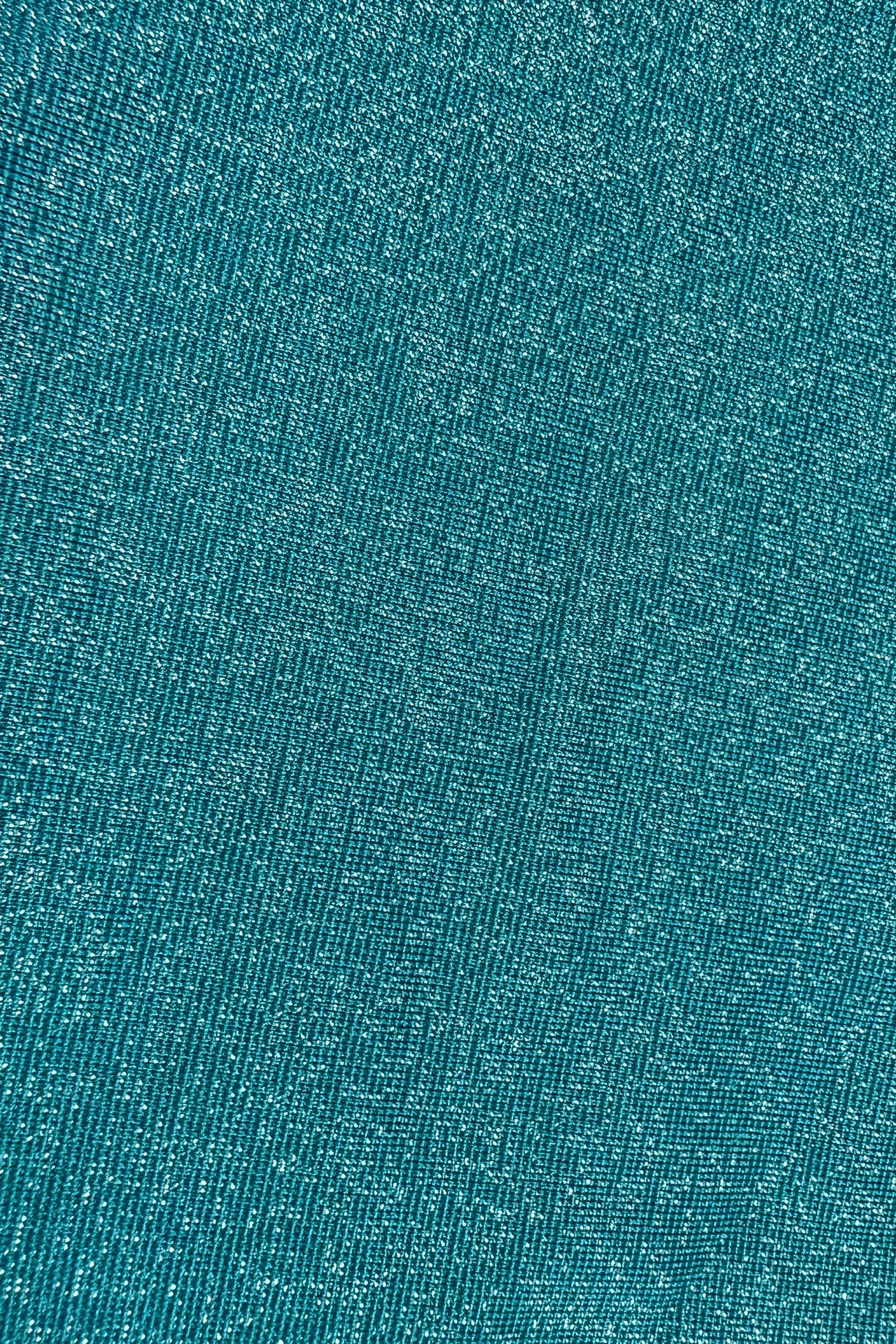 Sparking Lurex Ruched O-Ring Cheeky Teal One Piece Swimsuit