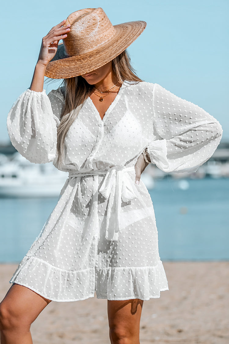 Nikita Belted Clip Dot Cover-Up Dress