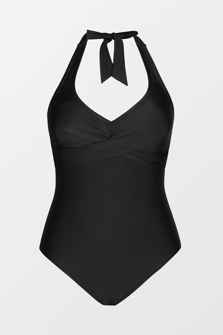 Seaside Holiday Twist Front Plus Size One Piece Swimsuit