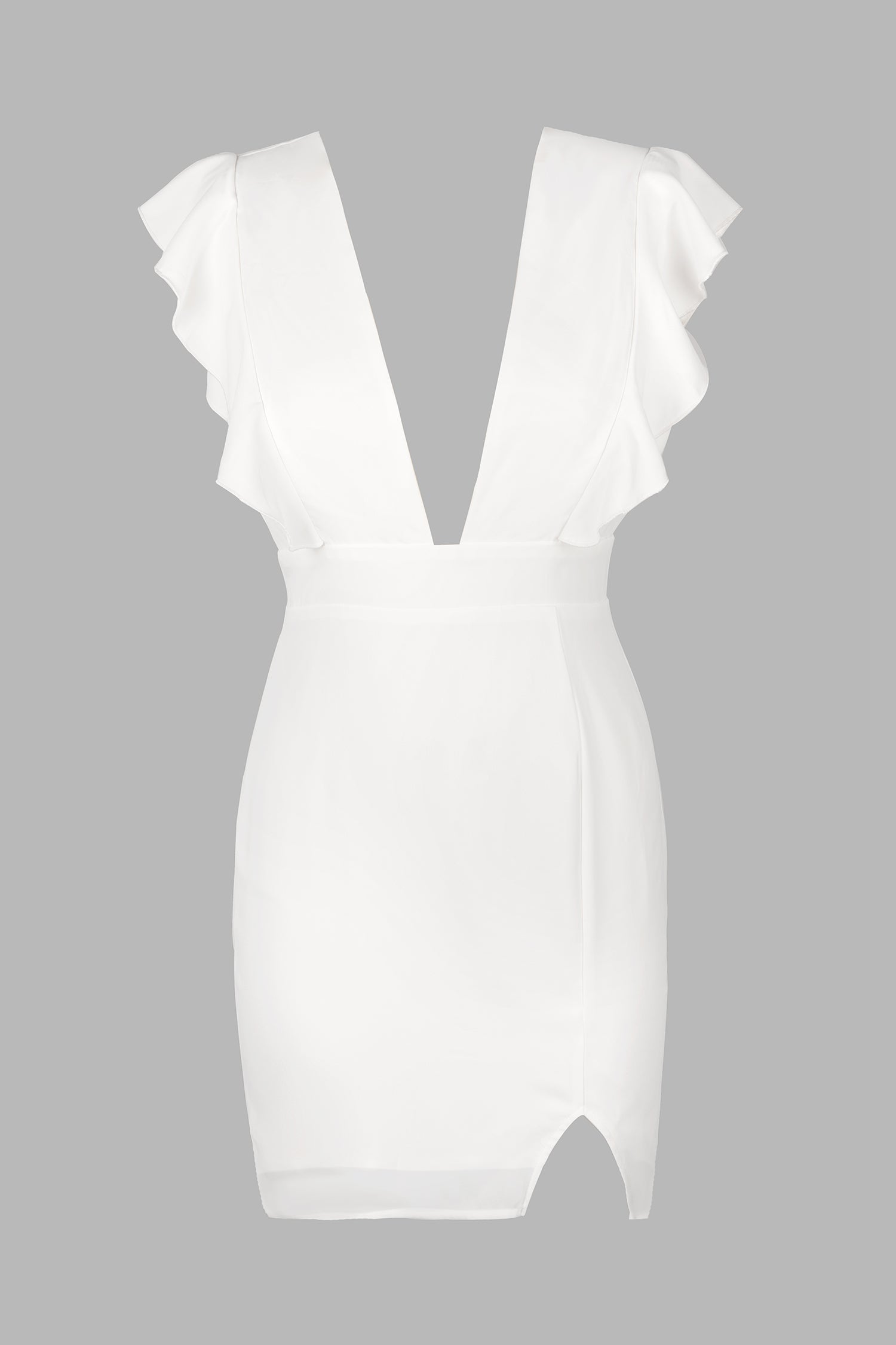 Romance Plunge Ruffled Mini Dress