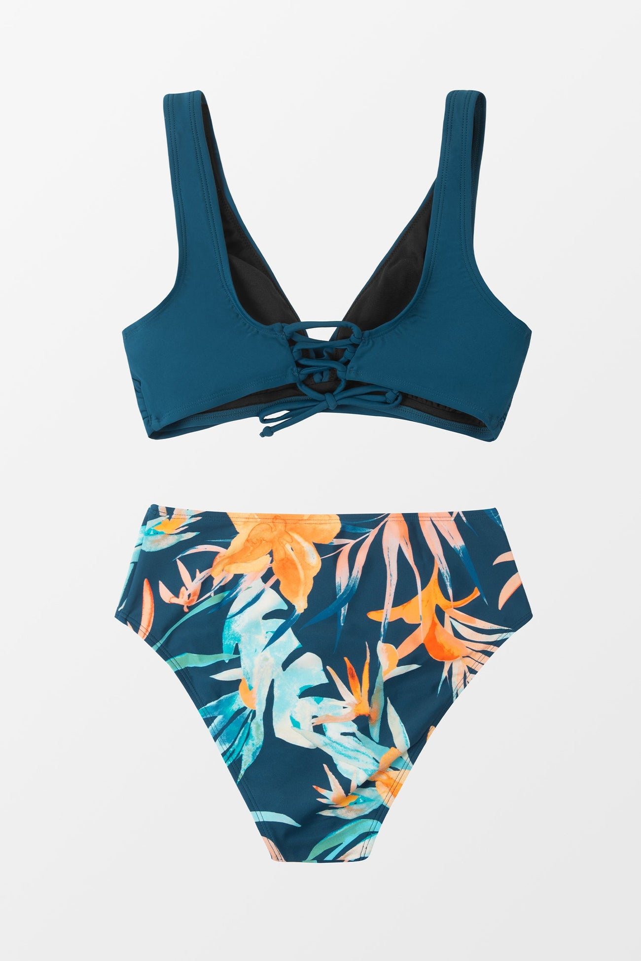 Wrap Bralette Top & Shoreline Tropical High Waist Bikini Set