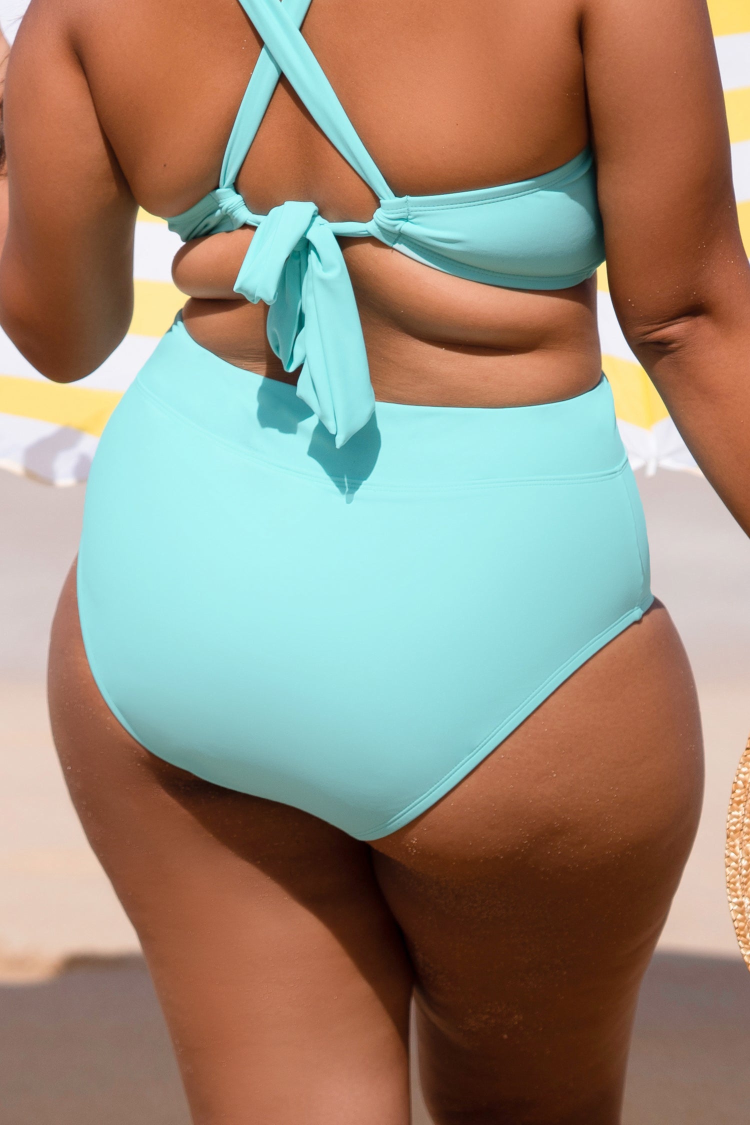 Aqua Splash High Waist Plus Size Bikini Bottoms
