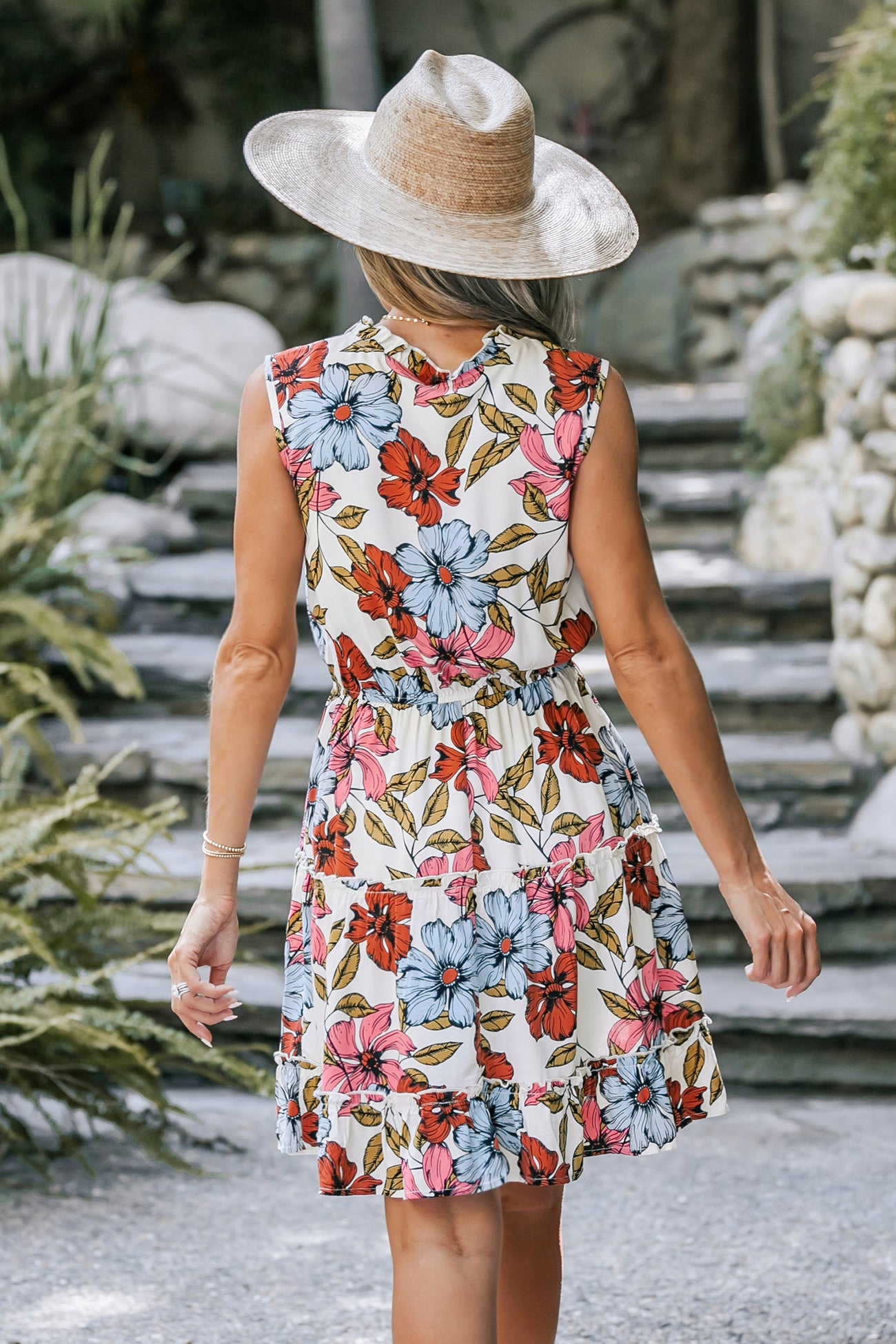 Floral Print Tie Front Mini Dress
