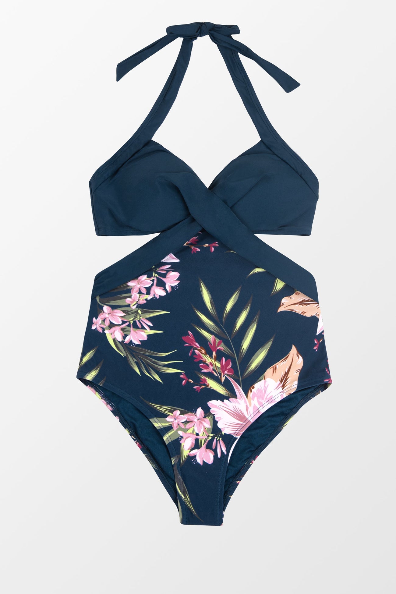 Winter Fantasy Wrap Front Cutout One Piece Swimsuit