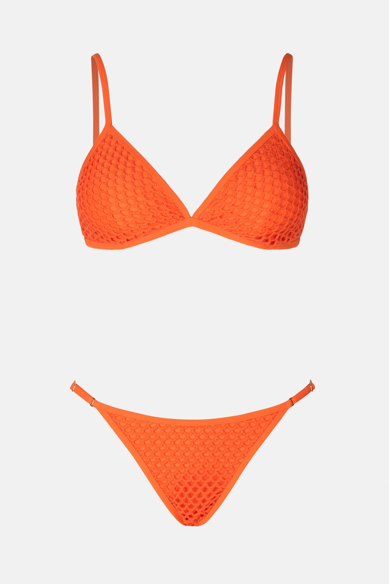 Flame Crochet V Neck Top & String Hipster Bikini Set