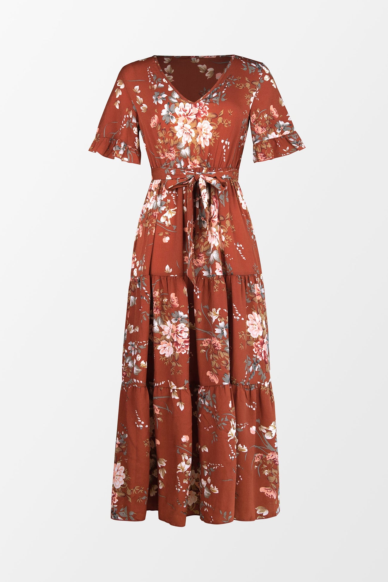 Devotion Belted Floral Print Dress