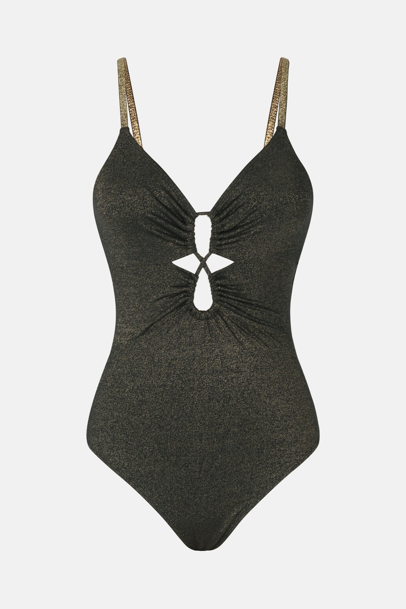 Sparking Lurex Metallic Tunneled One Piece Swimsuit