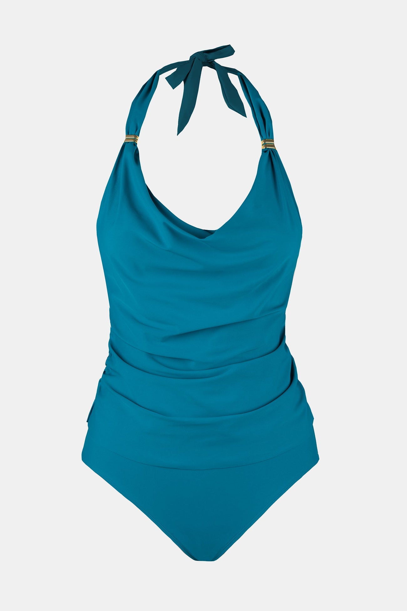 Colombia Coast Draped Tankini & Retro Mid Rise Set