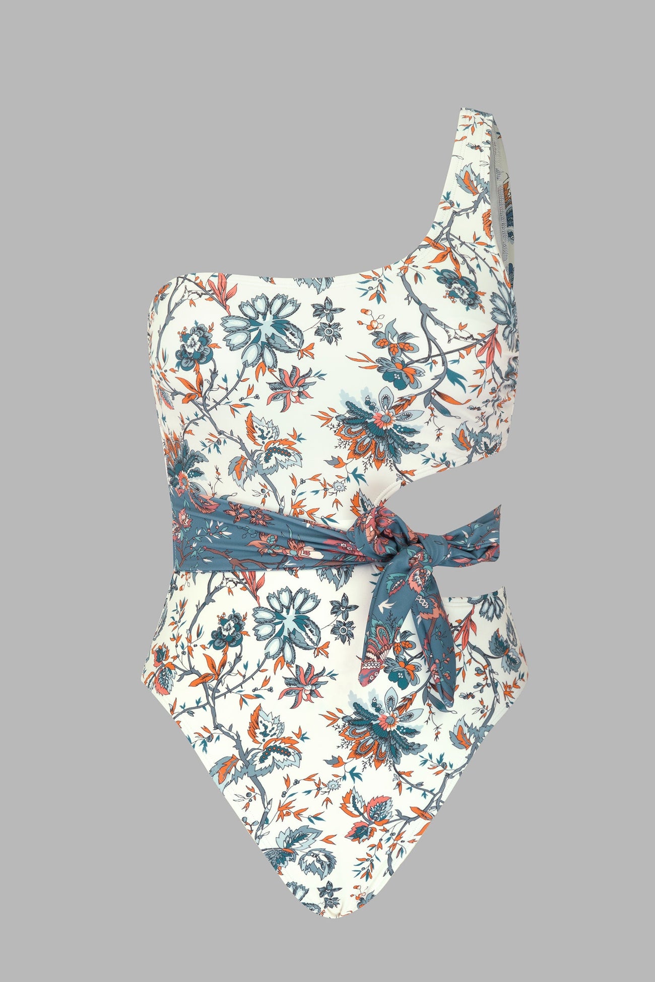 Tranquility Seaweed One Shoulder Sash One Piece Swimsuit