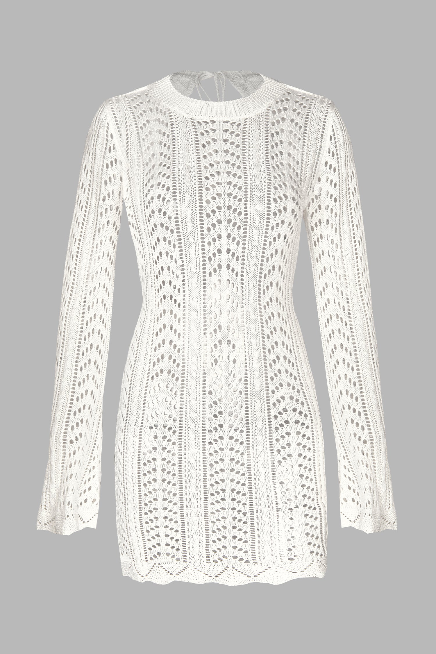 X STASSIE Escape Crochet Backless Cover-Up Dress