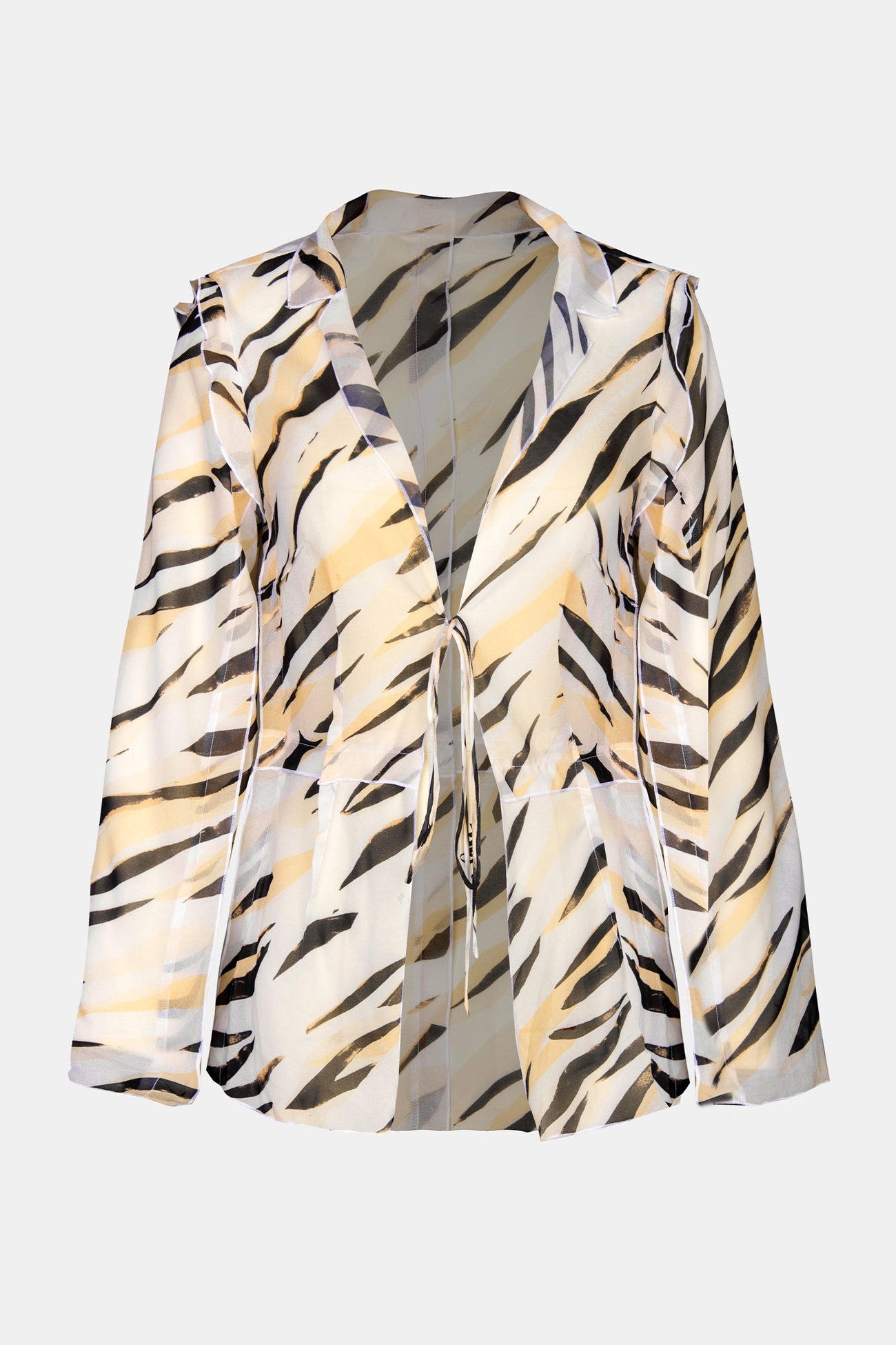 X STASSIE Wild Weekend Chiffon Ruffled Cover-Up Top