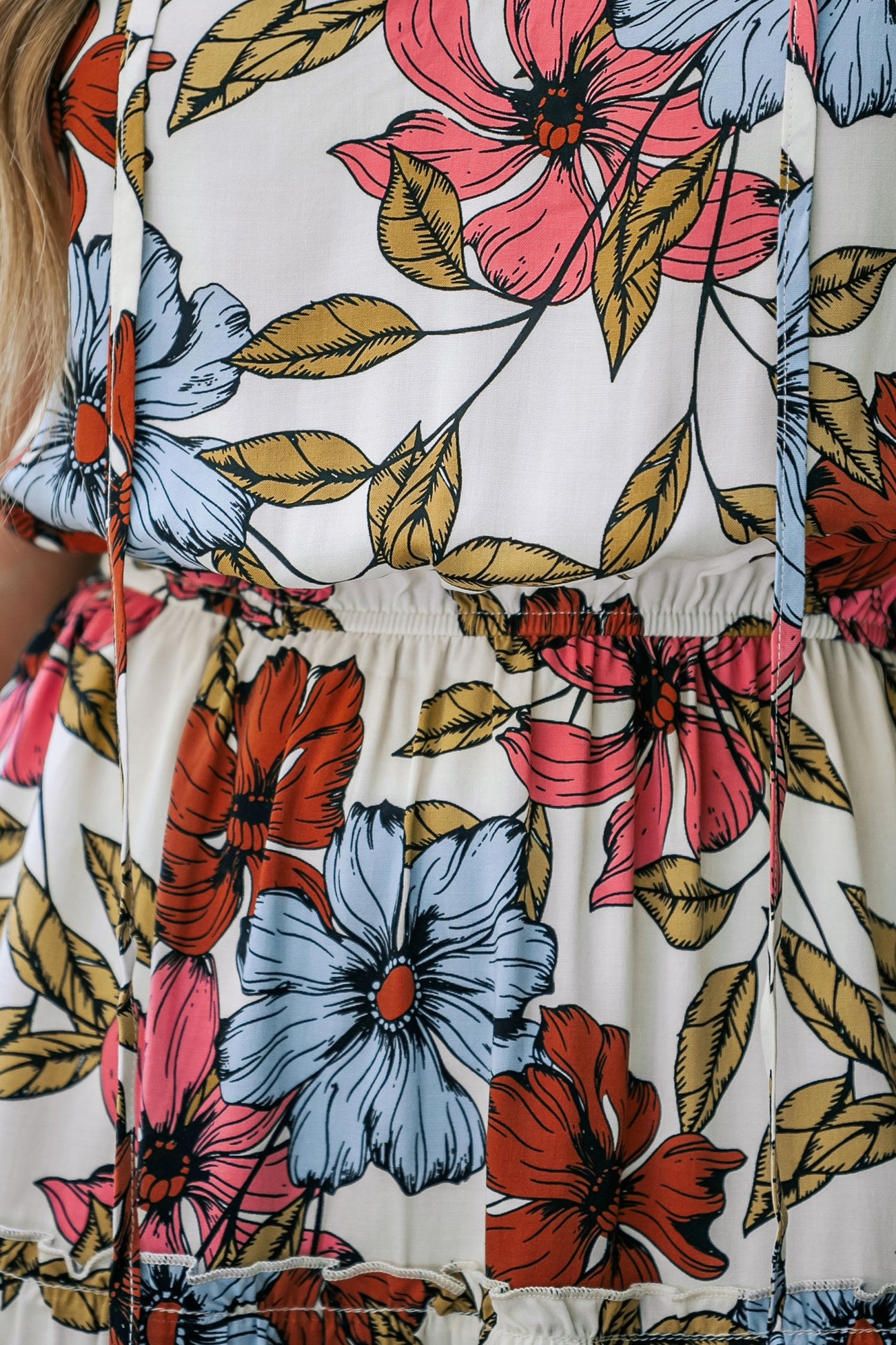 Floral Print Tie Front Mini Dress