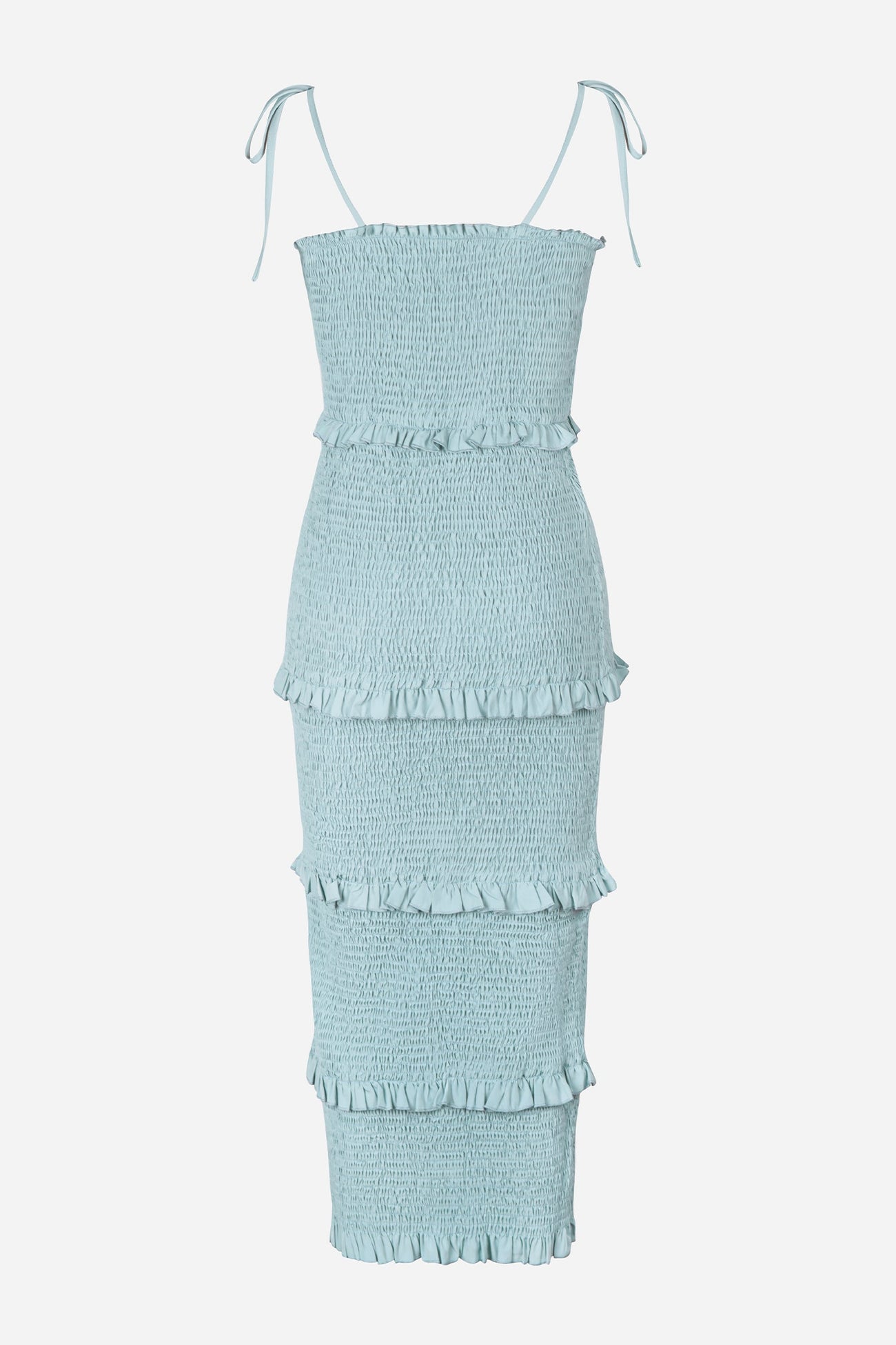 X Madison Beach Wedding Something Blue Ruffled Smocked Dress