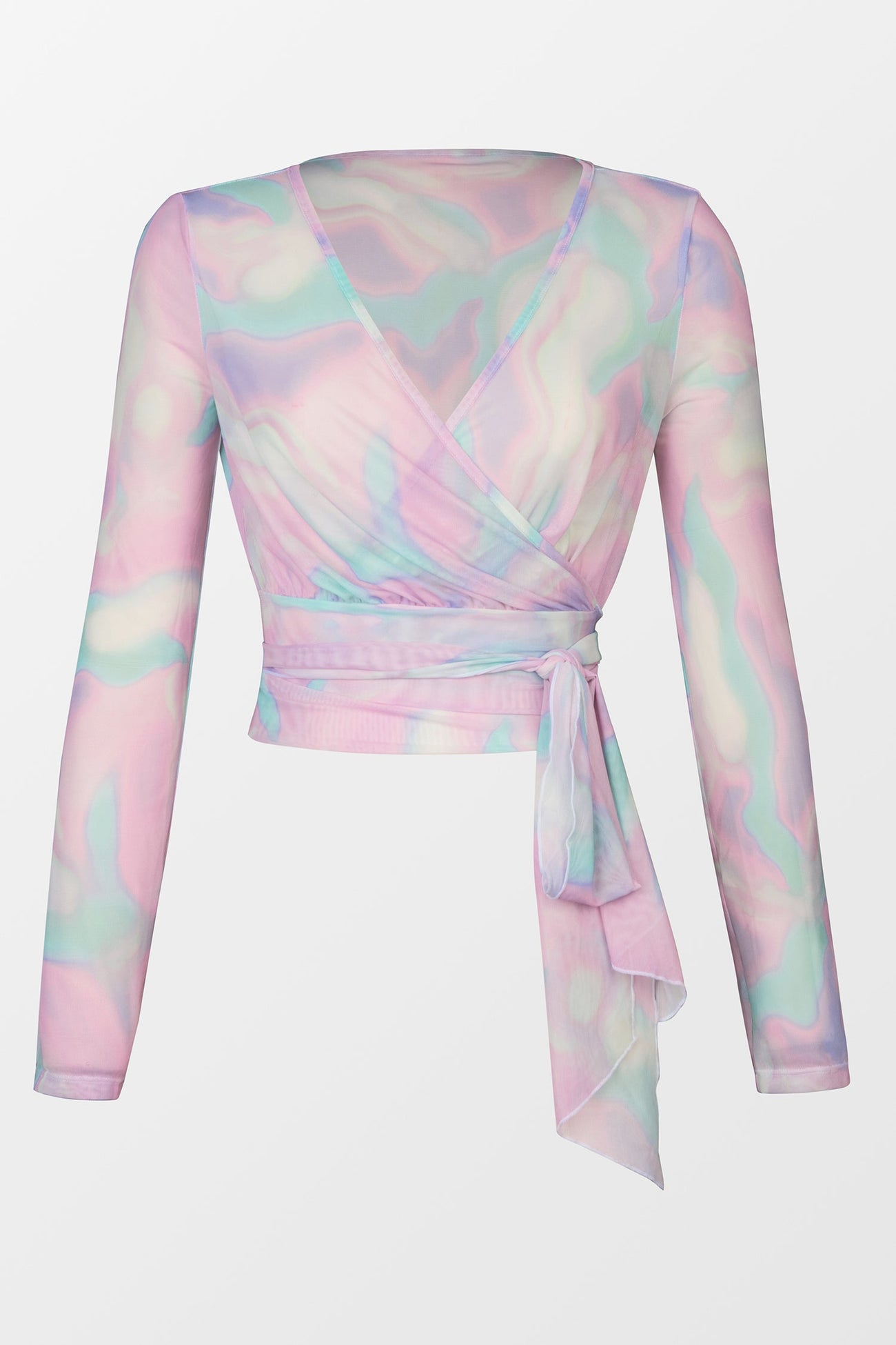 X STASSIE Abstract Abalone Mesh Cover-Up Top