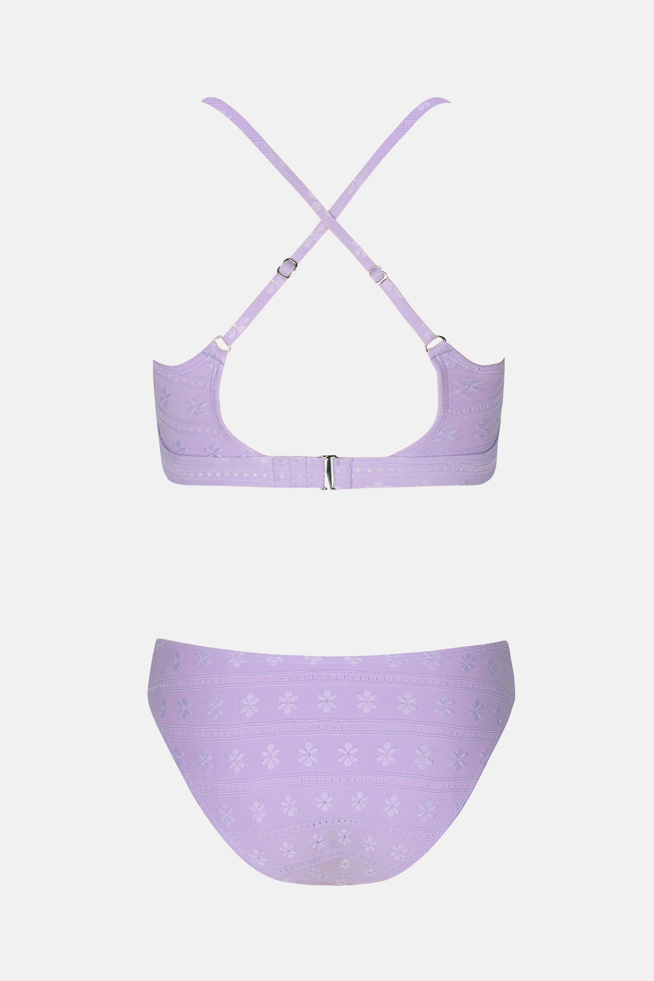 Daisy Eyelet Cinched Cutout Top & Hipster Bikini Set