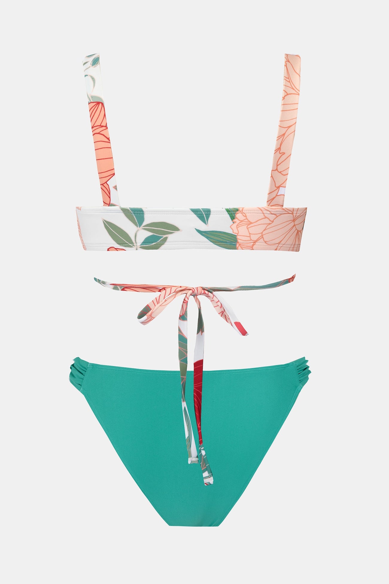 June Bloom Back Tie Top & Mid Rise Hipster Bikini Set
