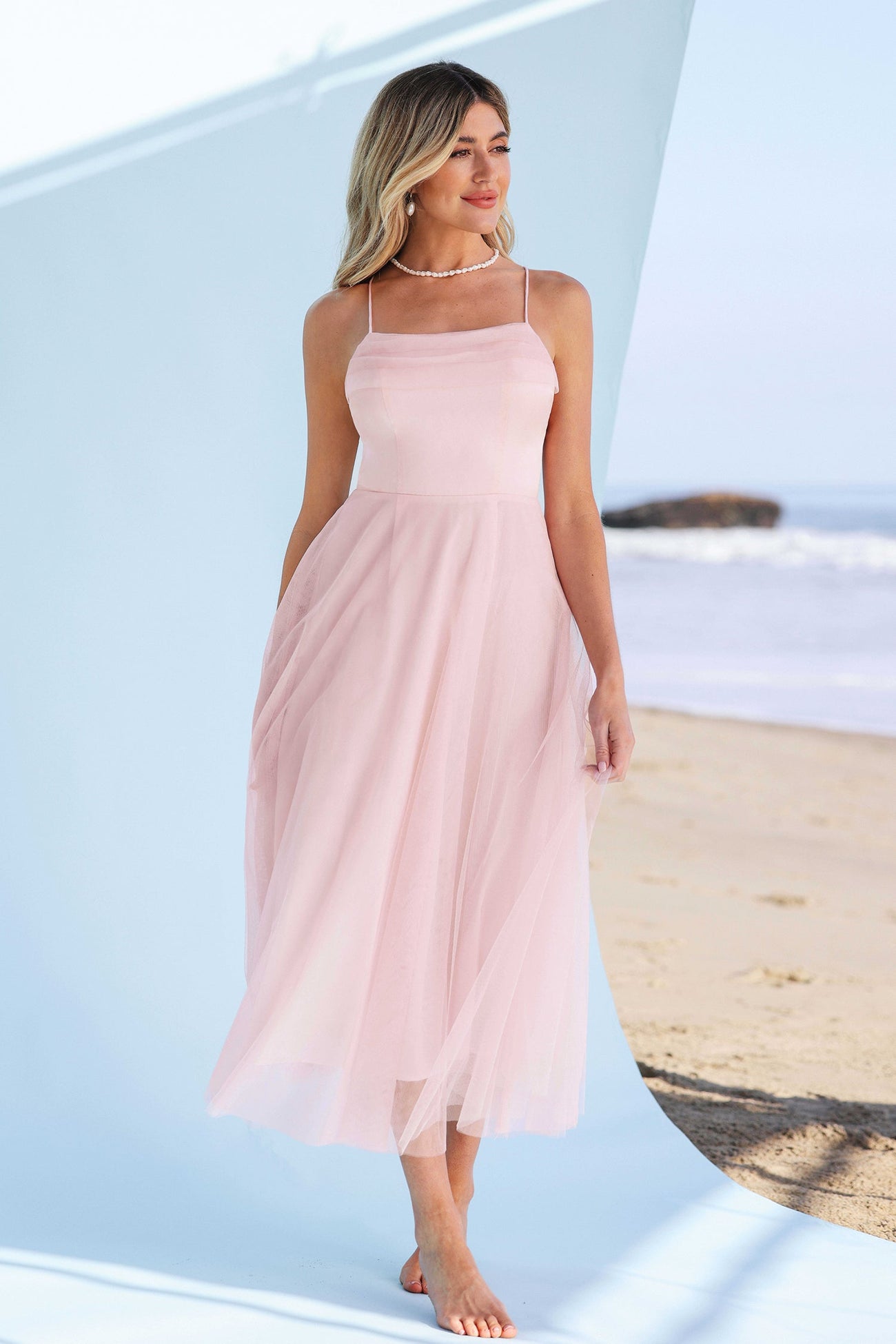 X Madison Beach Wedding Honeymoon Organza Tie Back Maxi Dress
