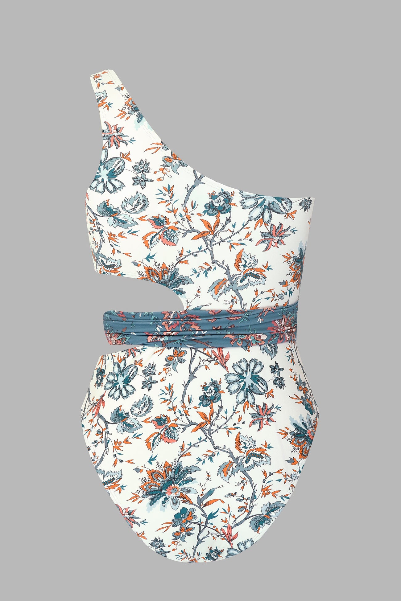 Tranquility Seaweed One Shoulder Sash One Piece Swimsuit
