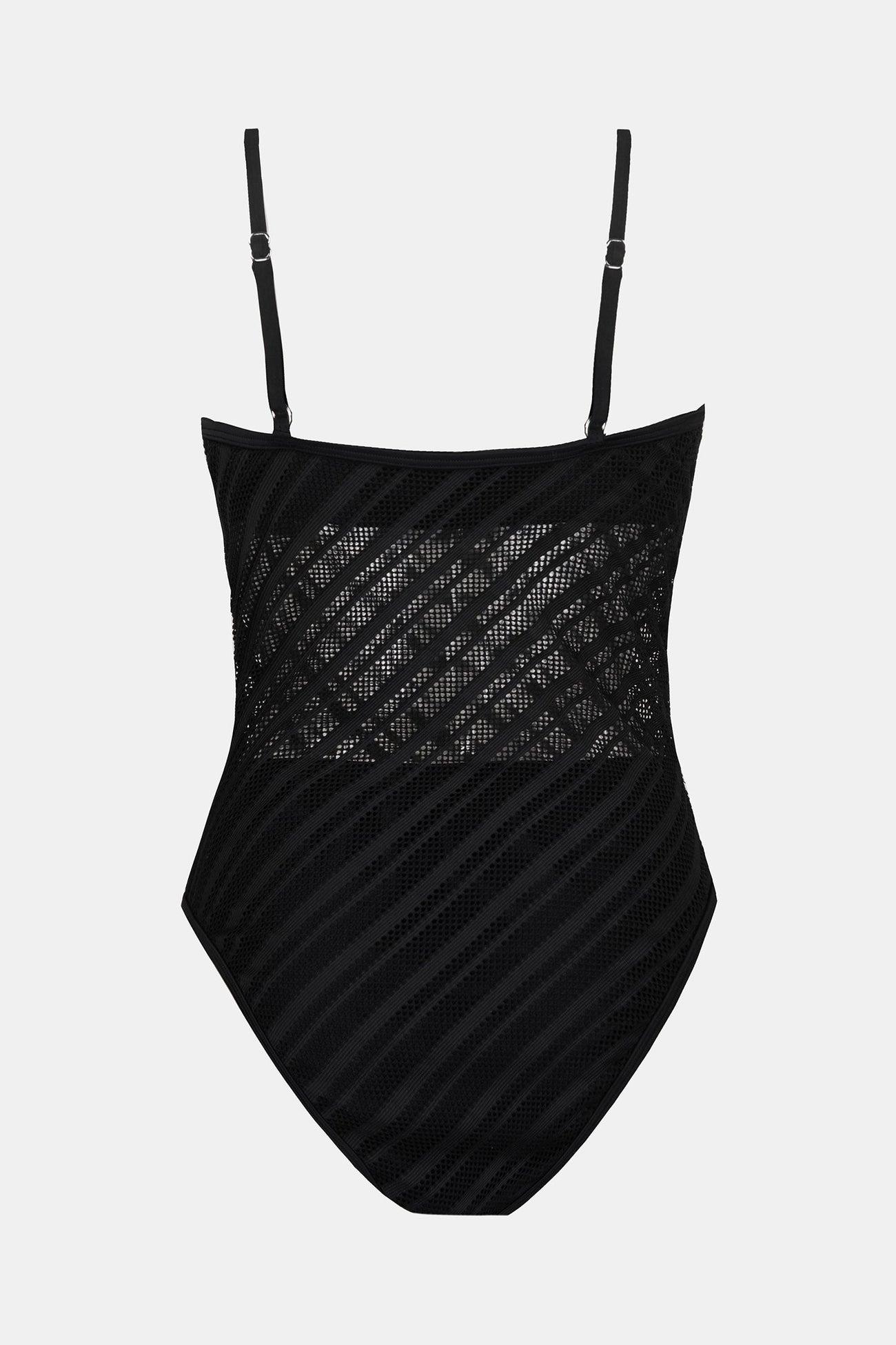 Coast Stripe Mesh Cheeky High-Leg One Piece Swimsuit