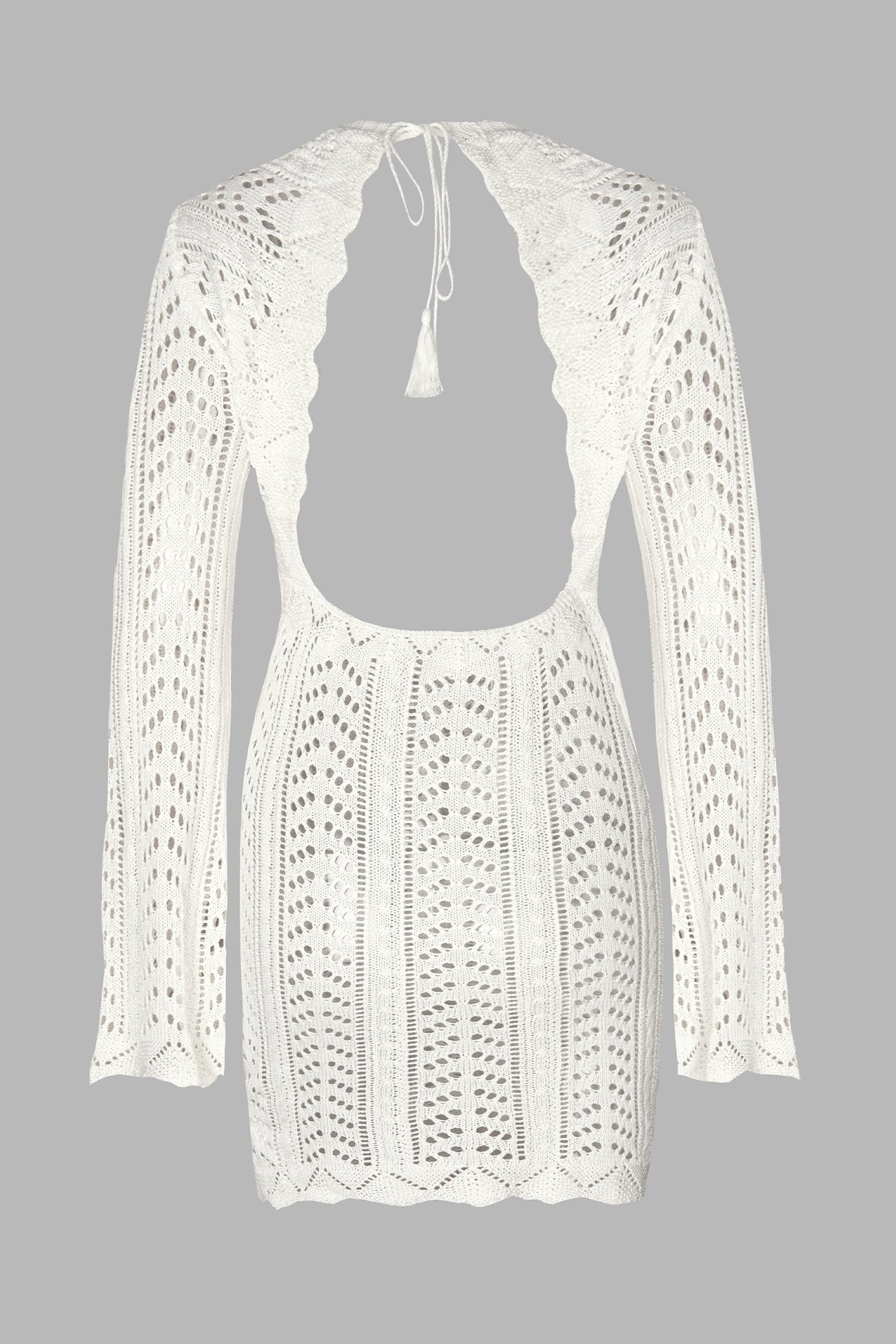 X STASSIE Escape Crochet Backless Cover-Up Dress
