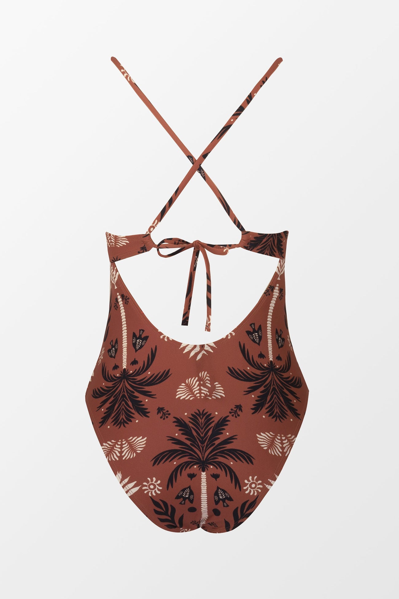Keep Palm Underwire Tie Back Cheeky One Piece Swimsuit