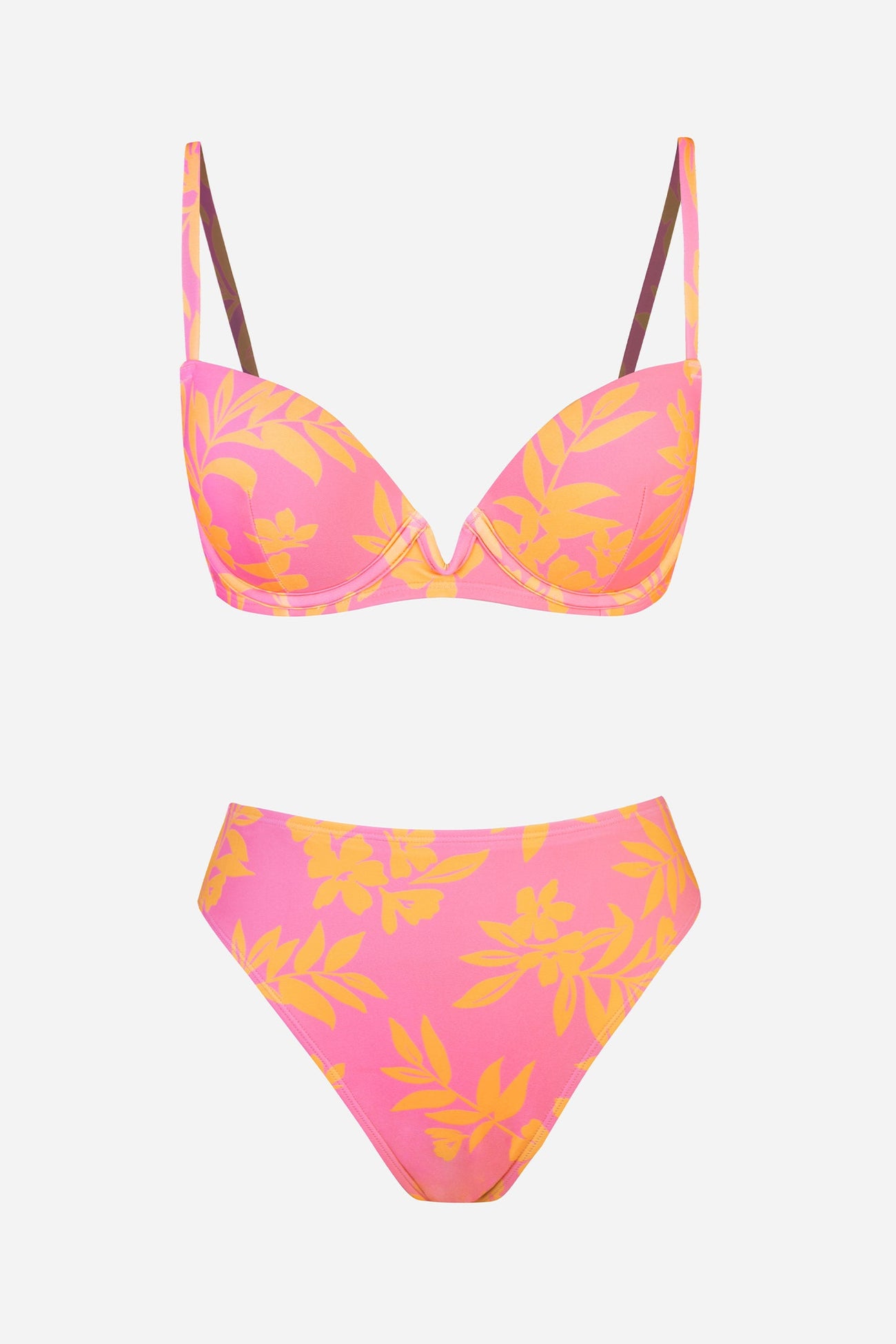 X STASSIE Tropical Plume Underwire Top & Cheeky Bikini Set