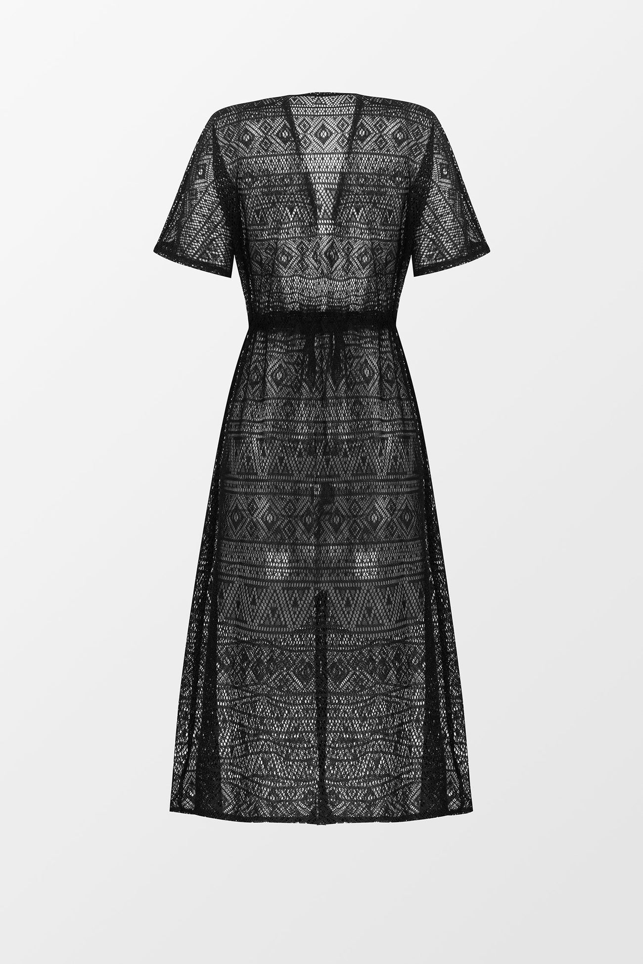 Lace Drawstring Cover-Up Duster Kimono