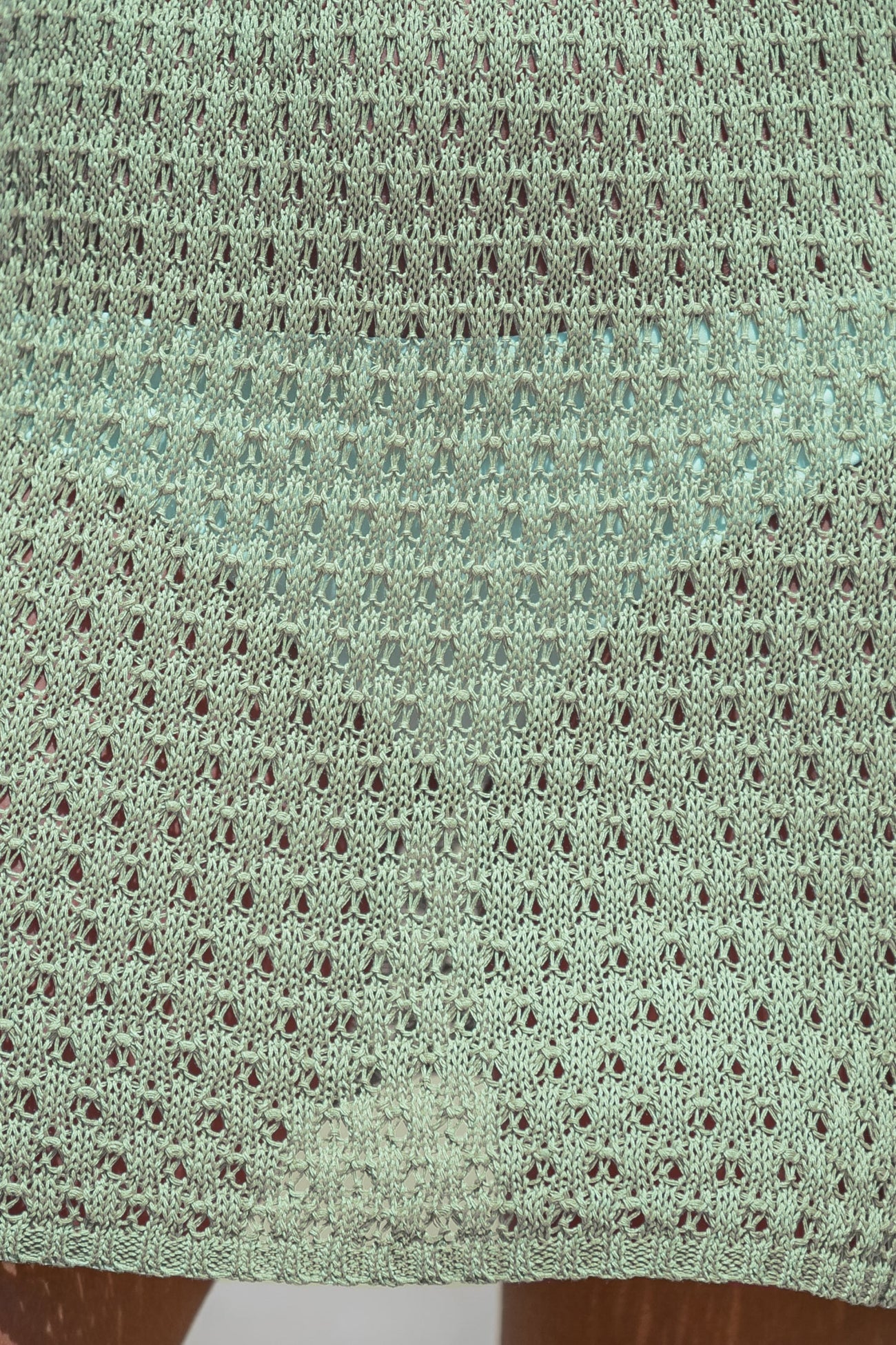 Crochet Round Neck Mini Cover-Up Dress