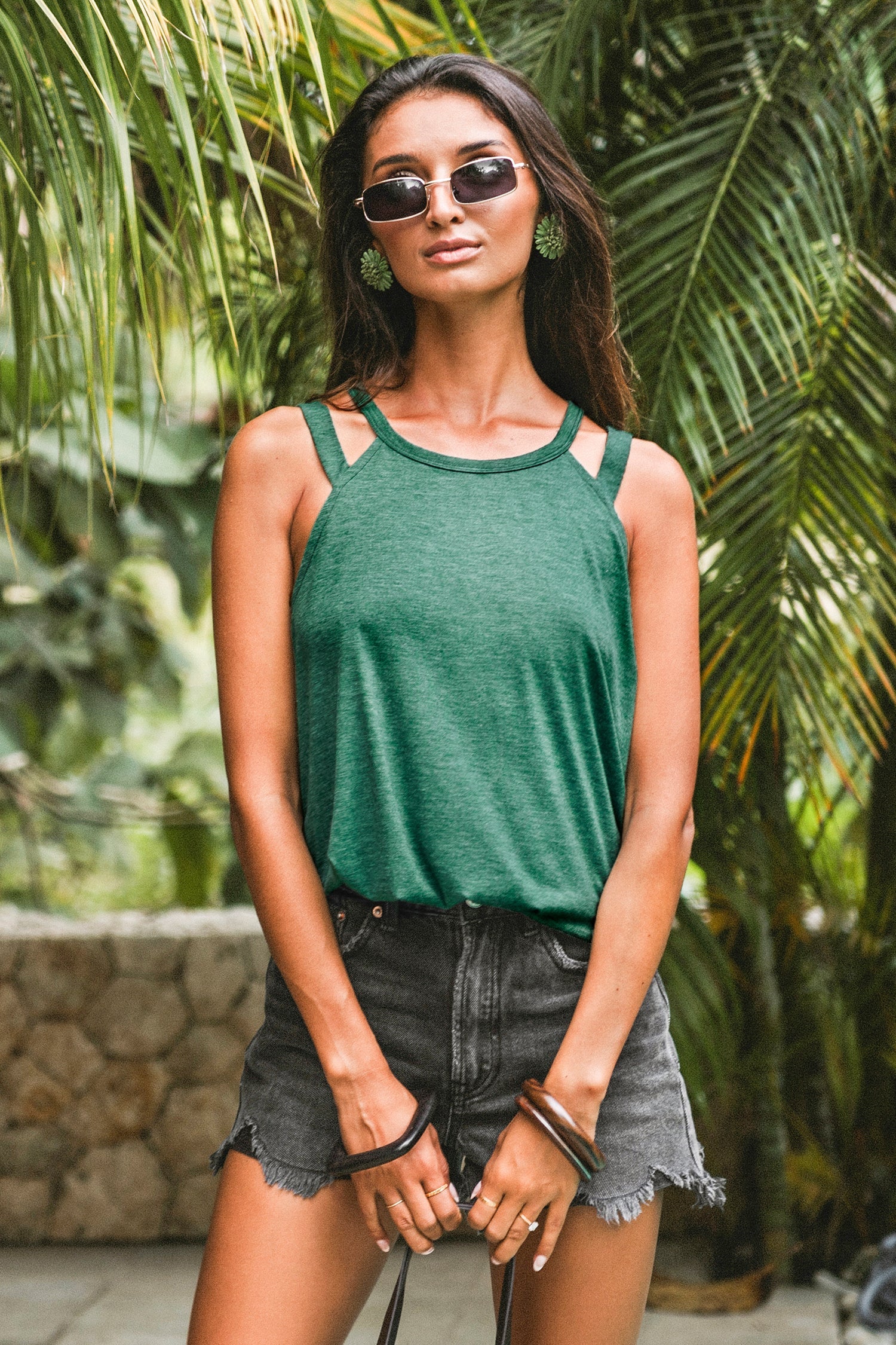 Slub Knit Strappy Cami